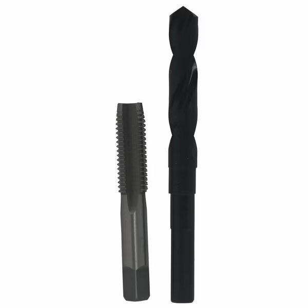 3/4in-24 UNS HSS Plug Tap and 45/64in HSS 1/2in Shank Drill Bit Kit, Drill America, Mfr#: POUFS3/4-24